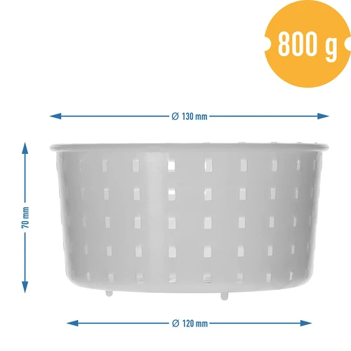 Ümmargune juustuvorm Ø 13 × 7 cm 800 g jaoks - 7