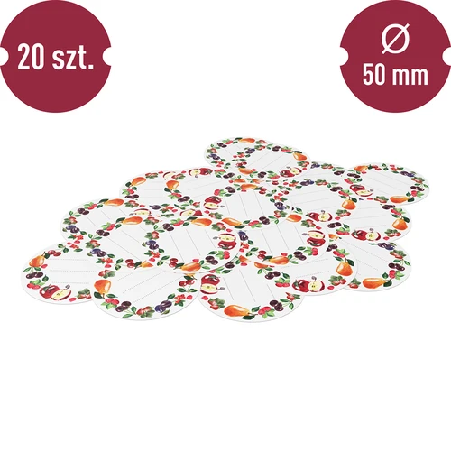 Ümmargused etiketid fi 50 mm kaantele/purkidele - 20 tk - 3