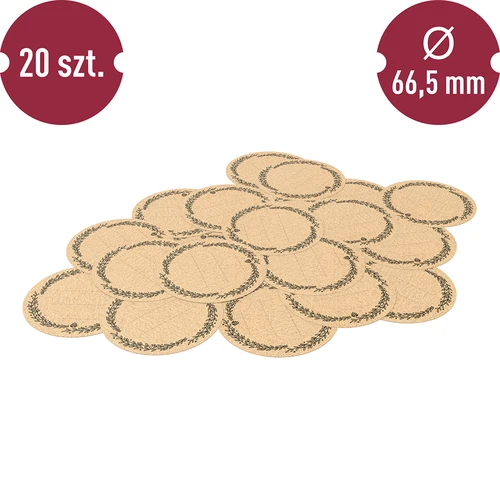 Ümmargused etiketid Ø 66,5 mm kaantele/purkidele - 20 tk - 3