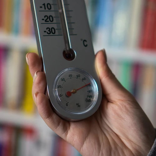 Universaalne hõbedane termomeeter hügromeetriga (-30°C kuni +50°C) 25 cm - 4