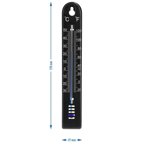 Universaalne termomeeter (-30 kuni +50 °C), 17 cm, must - 4