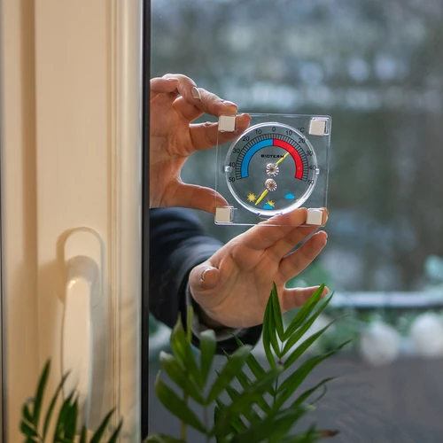 Universaalne termomeeter hügromeetriga, läbipaistev, isekleepuv (-50 °C kuni +50 °C) - 4