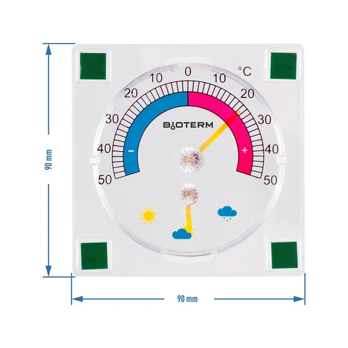 Universaalne termomeeter hügromeetriga, läbipaistev, isekleepuv (-50 °C kuni +50 °C) - 2