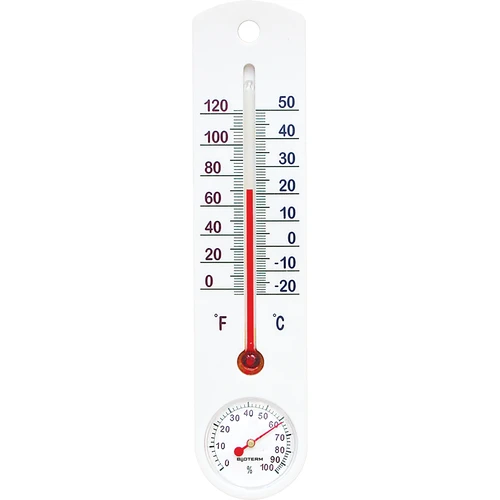 Universaalne valge hügromeetriga termomeeter (-20°C kuni +50°C) 25cm