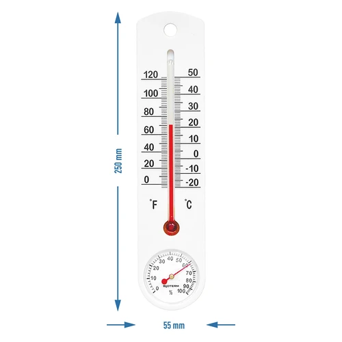 Universaalne valge hügromeetriga termomeeter (-20°C kuni +50°C) 25cm - 2