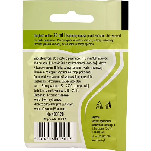 Universaalne veinipärm, 20 ml - 2