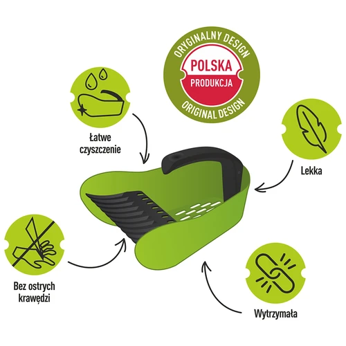 Väikeste marjade korjaja, roheline, plastikust - 8