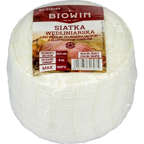 Valge lihavalmististe võrk mõõtmetega 12,5 cm x 5 m, termiline vastupidavus kuni 220°C - 3