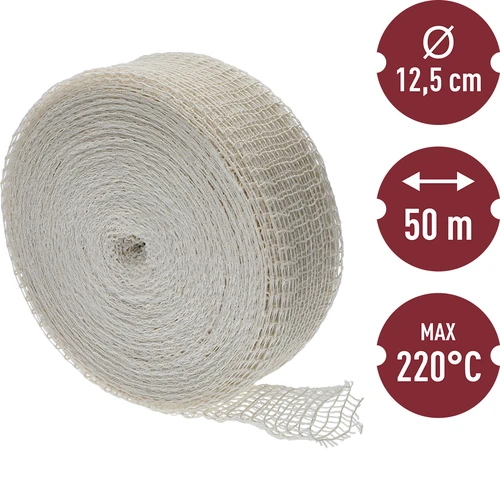 Valge lihavõrk mõõtmetega 12,5 cm x 50 m, kuumuskindlusega kuni 220°C - 3
