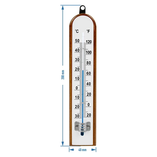 Valge skaalaga toatermomeeter (-30°C kuni +50°C) 20 cm - 2
