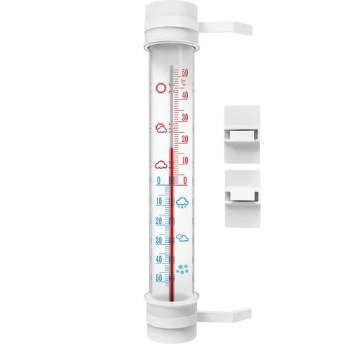 Valge välistermomeeter (-50 °C kuni +50 °C) 27 cm