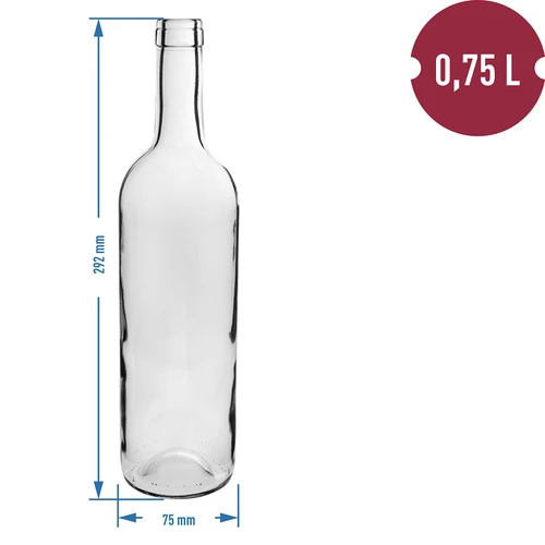Valgest klaasist veinipudel 0,75 l - termokilepakk 8 tk. - 3