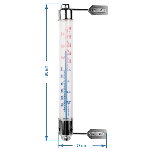 Välitermomeeter metallraamiga (-50°C kuni +50°C) 20 cm - 2