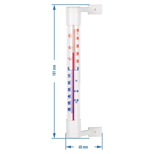 Välitermomeeter valge (-50°C kuni +50°C) 18 cm - 3