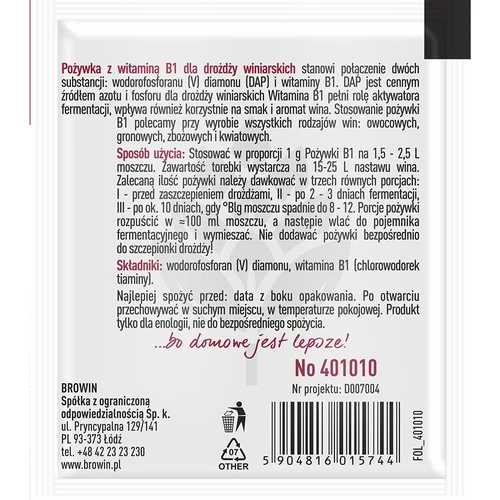 Veinipärmi toitaine B1-vitamiiniga, 10g - 2