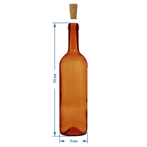 Veinipudel 750 ml pruun - kiletatud pakk 8 tk - 6