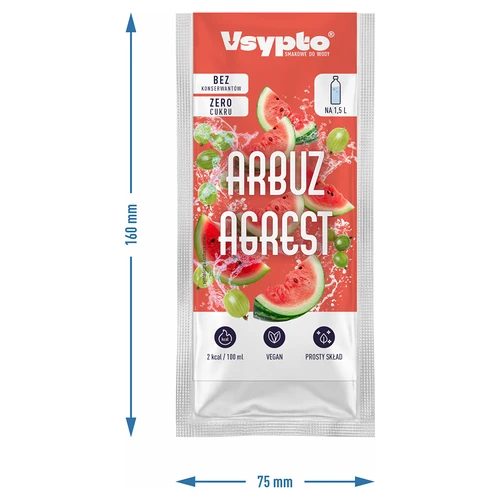 VSYPTO arbuusi-karusmarja maitsega, 9 g - 4