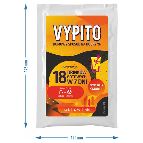 VYPITO 12%, 18 joogi jaoks mõeldud kotike - Mandariin, 126 g - 4